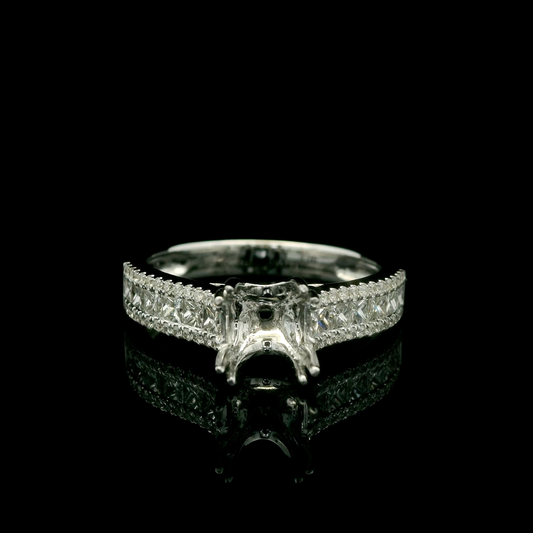 Princess Cut Diamond Semi-Mount Engagement Ring