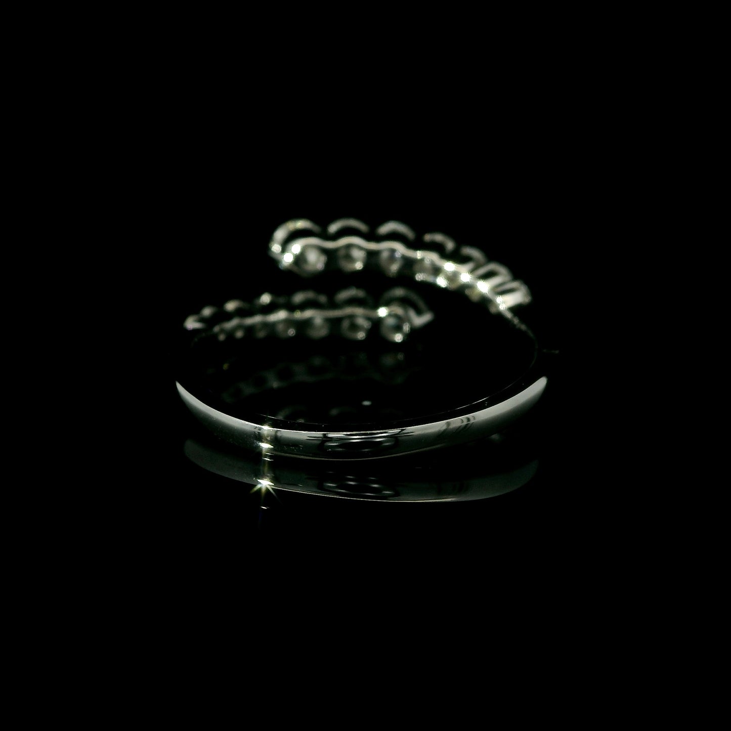 14K White Gold Diamond Bypass Ring