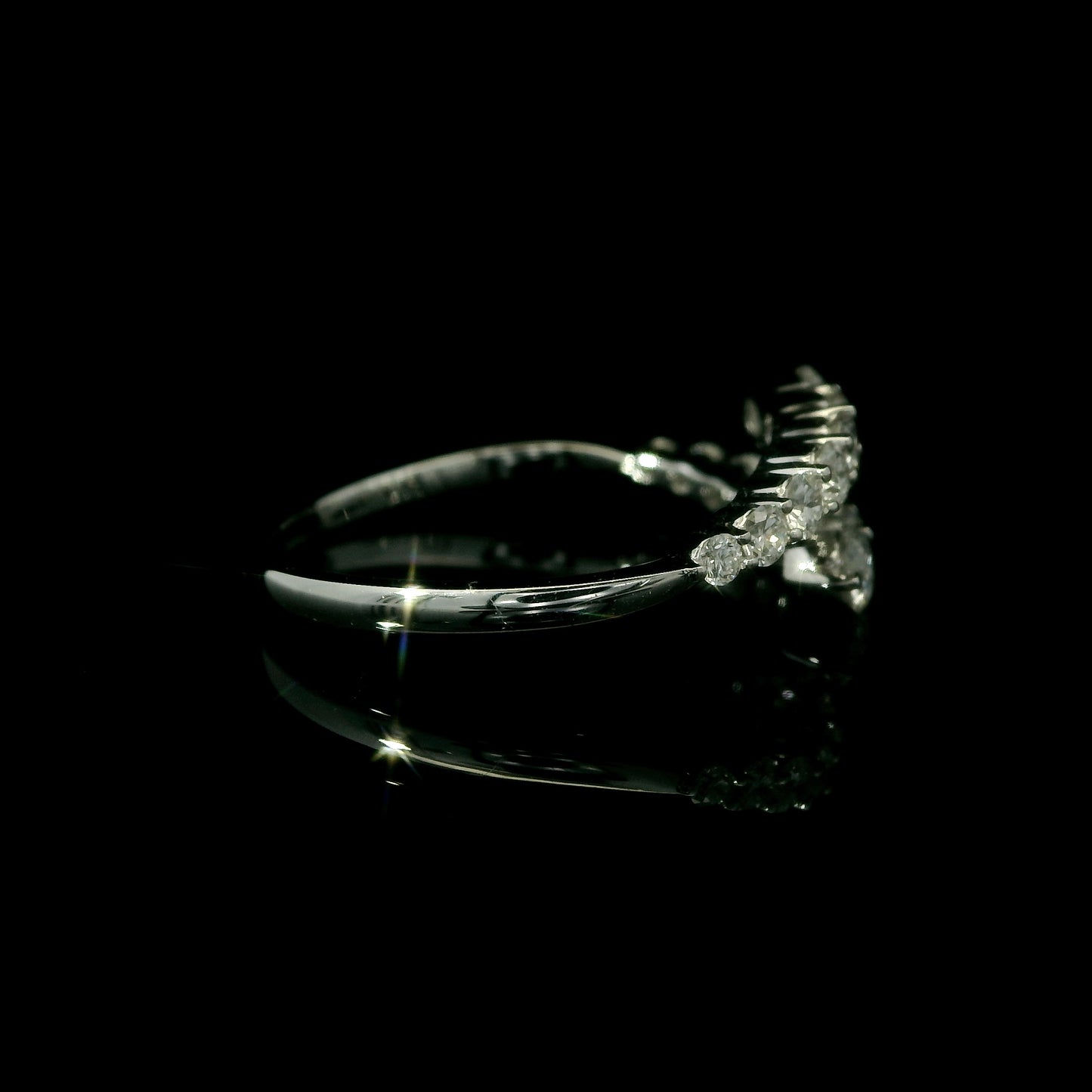 14K White Gold Diamond Bypass Ring