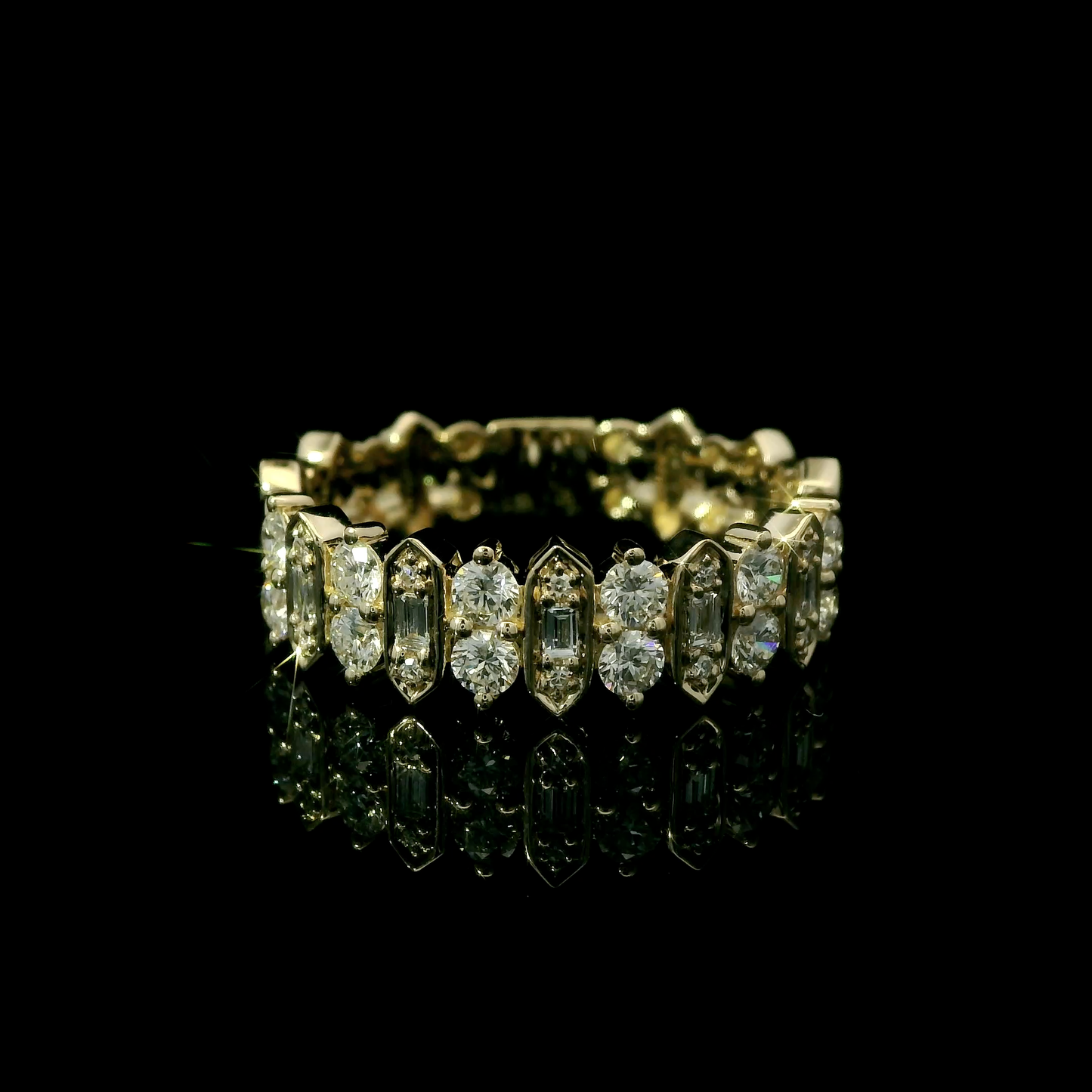 14K Gold Marquise-Illusion & Round Diamond Band