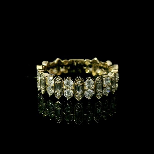 14K Gold Marquise-Illusion & Round Diamond Band