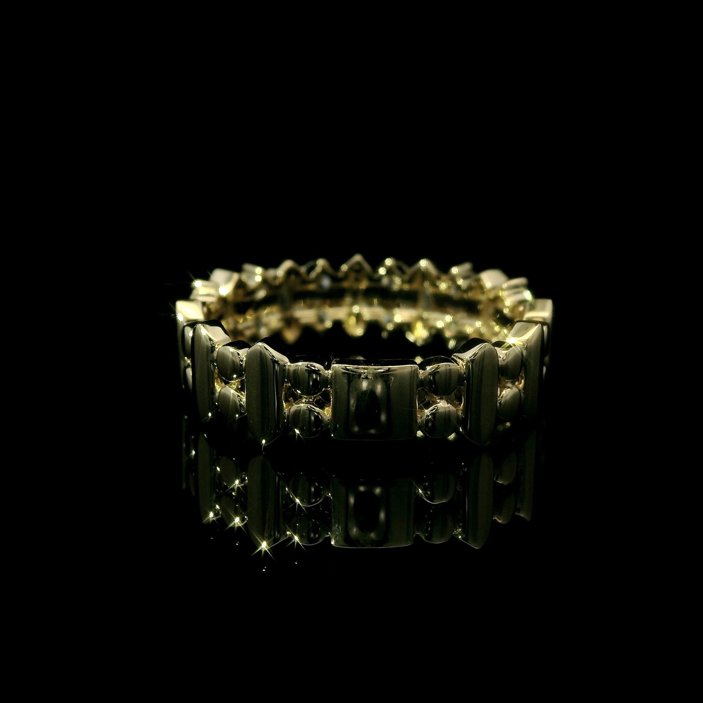 14K Gold Marquise-Illusion & Round Diamond Band