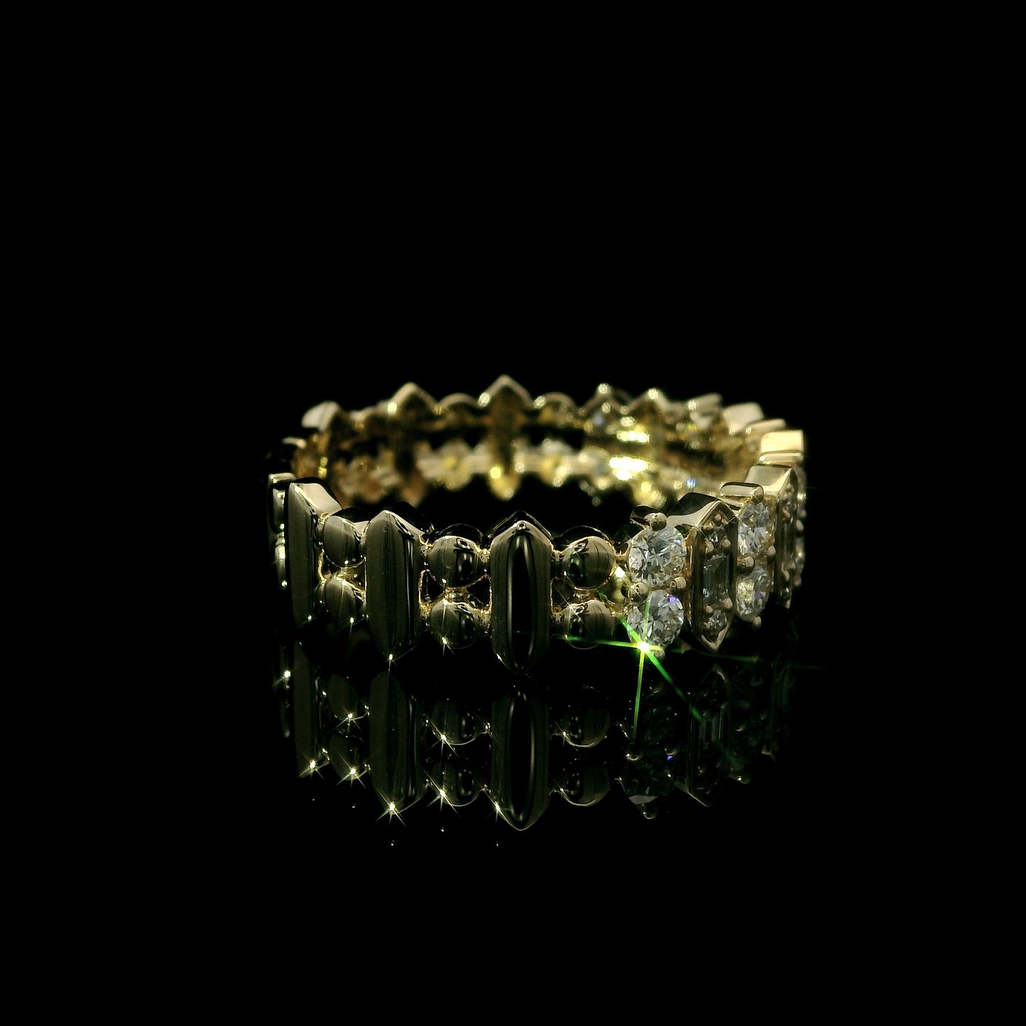 14K Gold Marquise-Illusion & Round Diamond Band