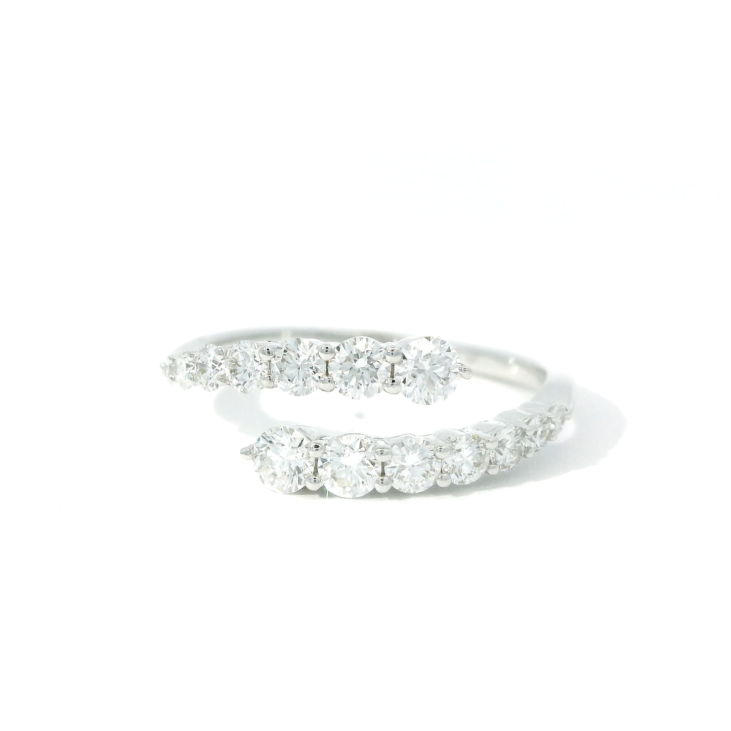 14K White Gold Diamond Bypass Ring