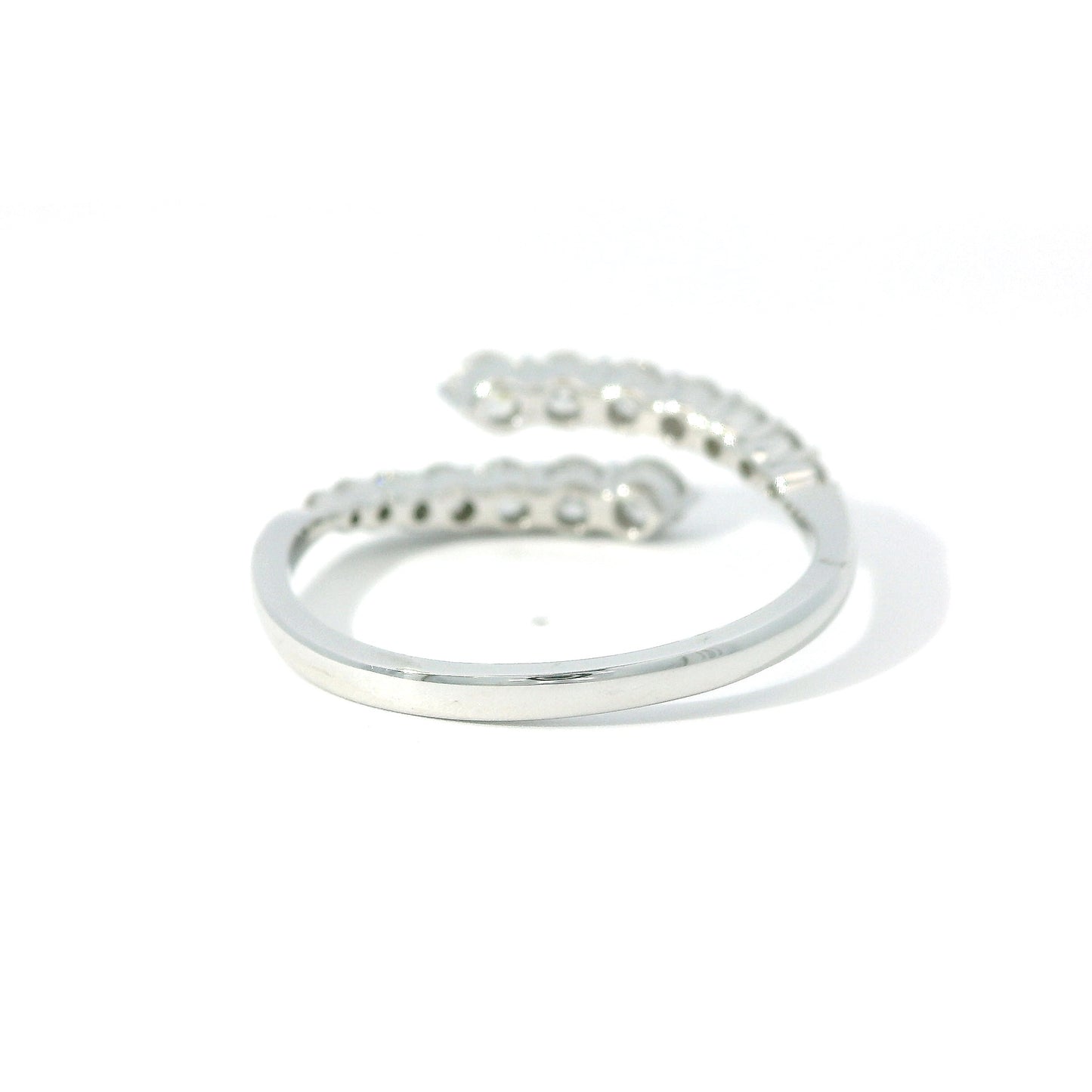 14K White Gold Diamond Bypass Ring