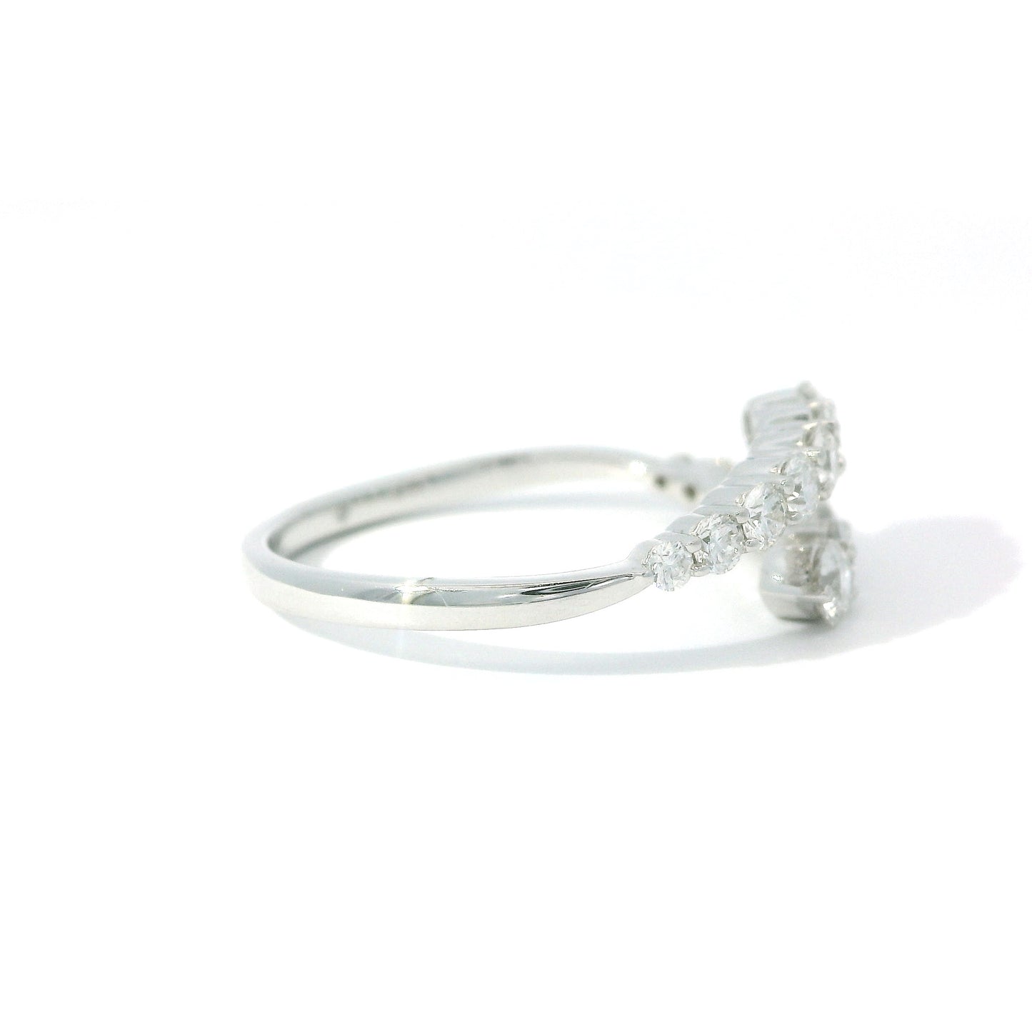14K White Gold Diamond Bypass Ring
