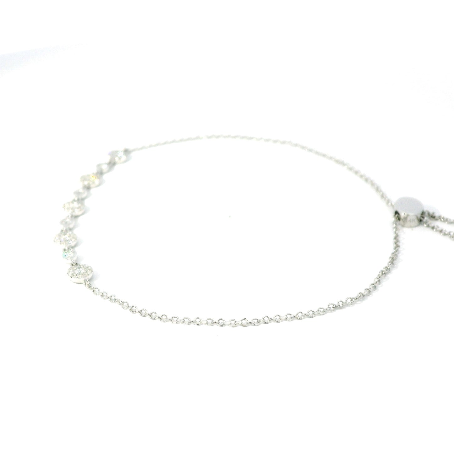 Boho Adjustable Diamond Bracelet in 14k Gold – Natural Sparkling Diamond Station Design