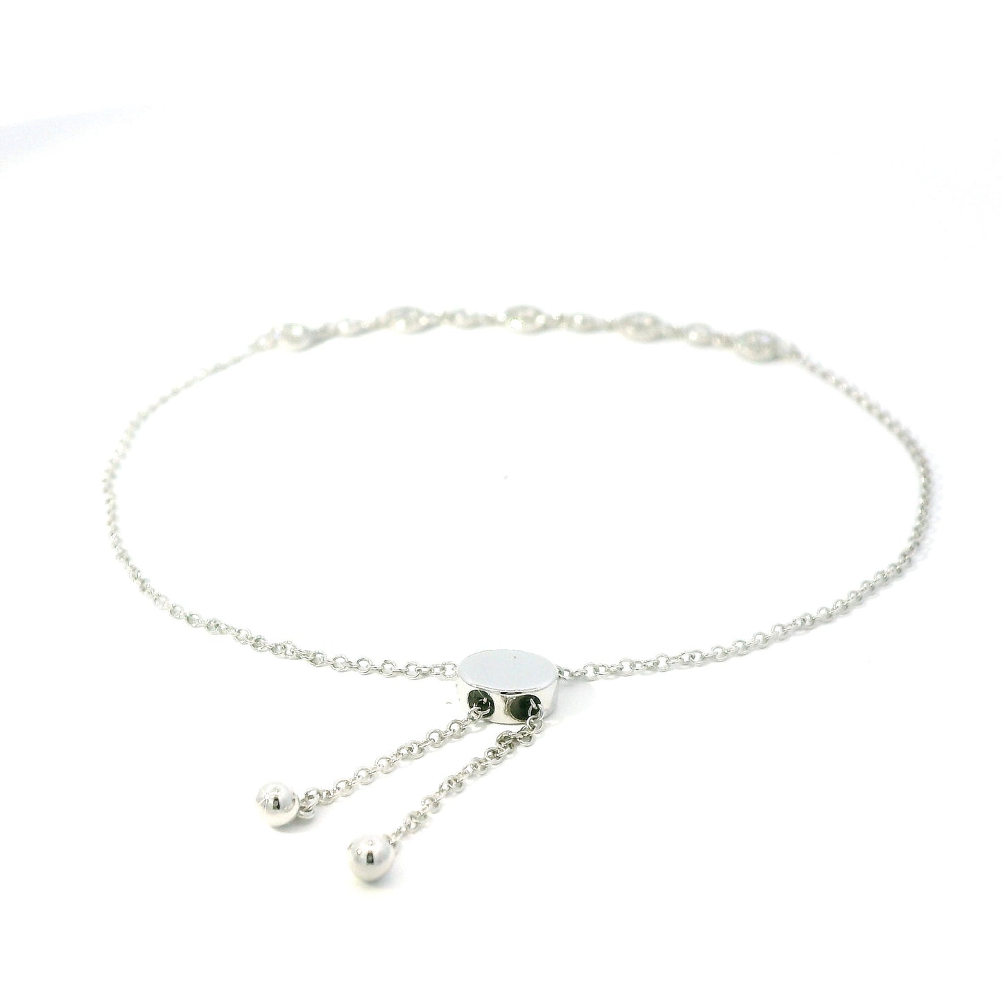 Boho Adjustable Diamond Bracelet in 14k Gold – Natural Sparkling Diamond Station Design