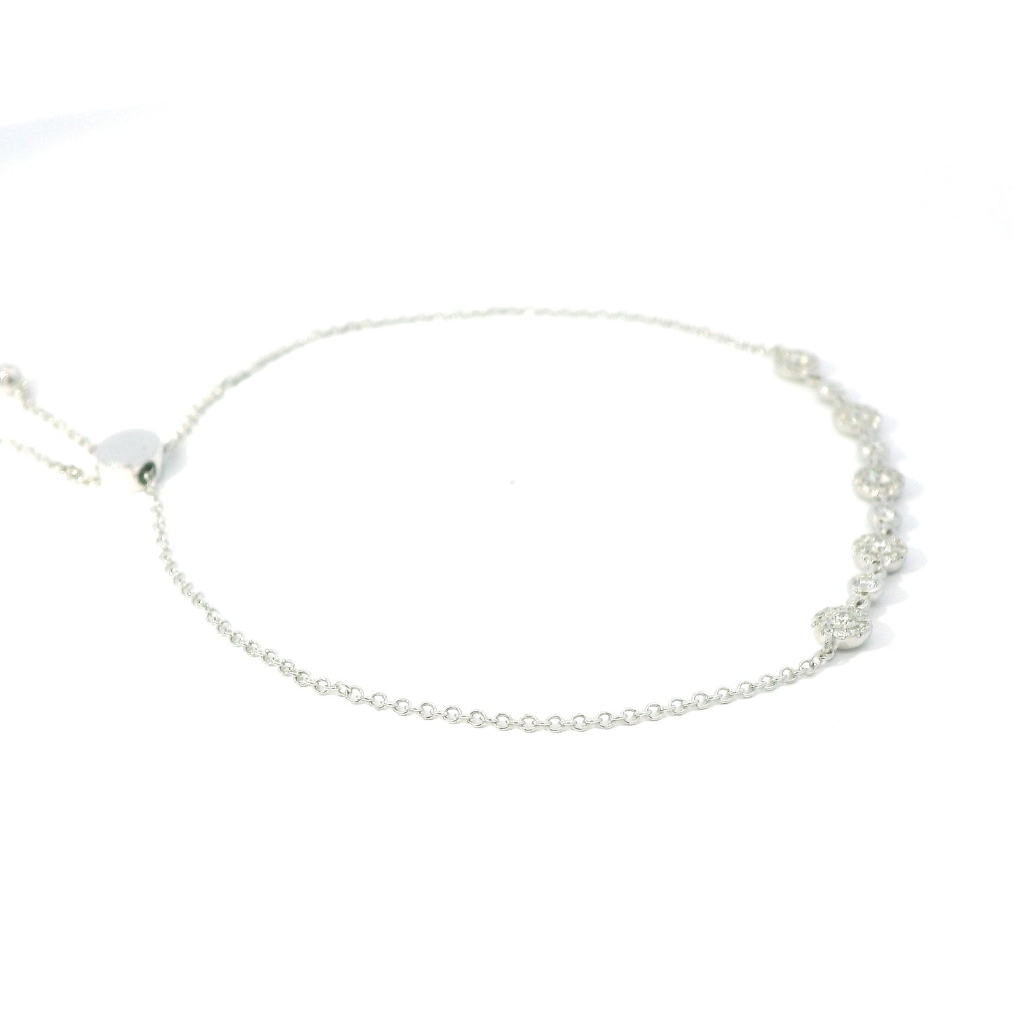 Boho Adjustable Diamond Bracelet in 14k Gold – Natural Sparkling Diamond Station Design