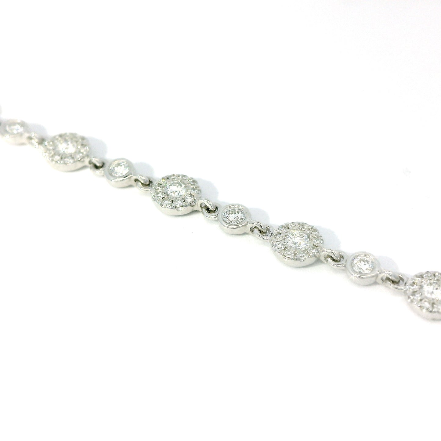 Boho Adjustable Diamond Bracelet in 14k Gold – Natural Sparkling Diamond Station Design