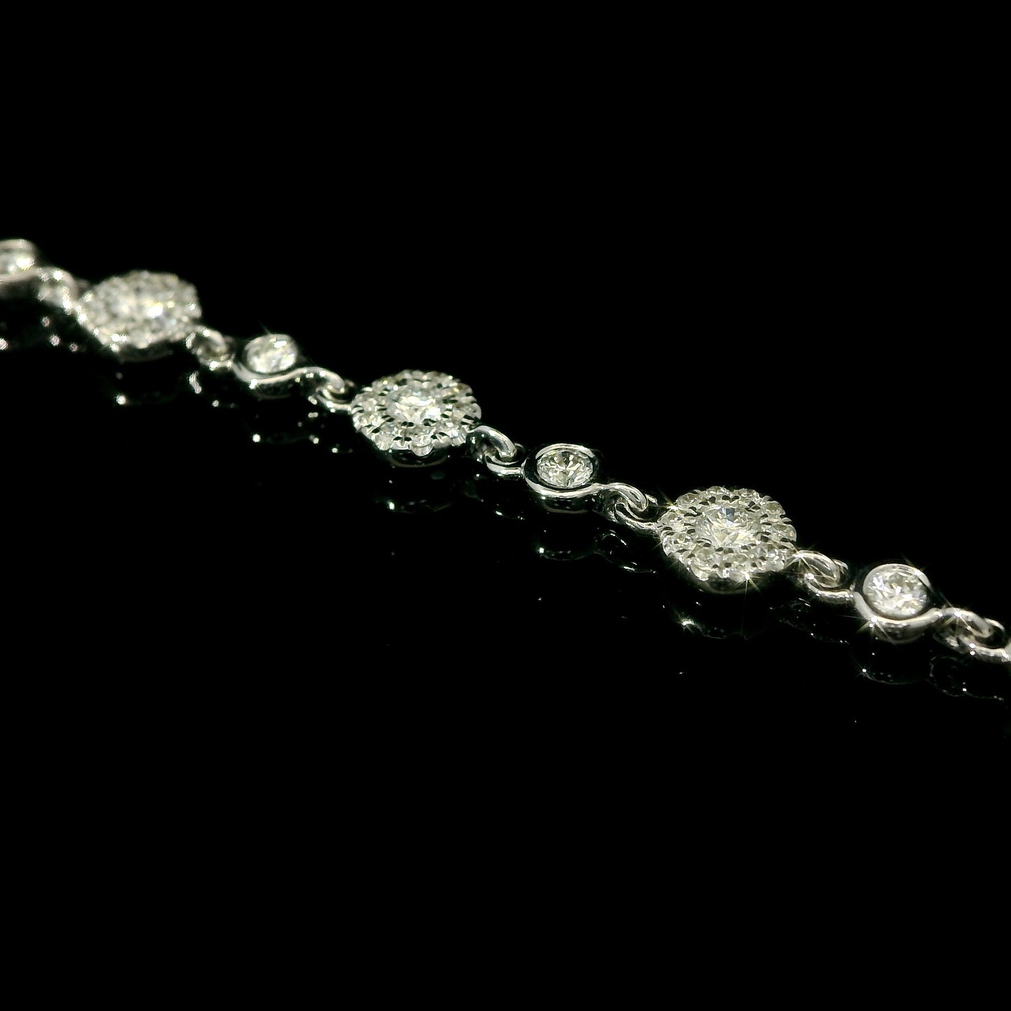 Boho Adjustable Diamond Bracelet in 14k Gold – Natural Sparkling Diamond Station Design