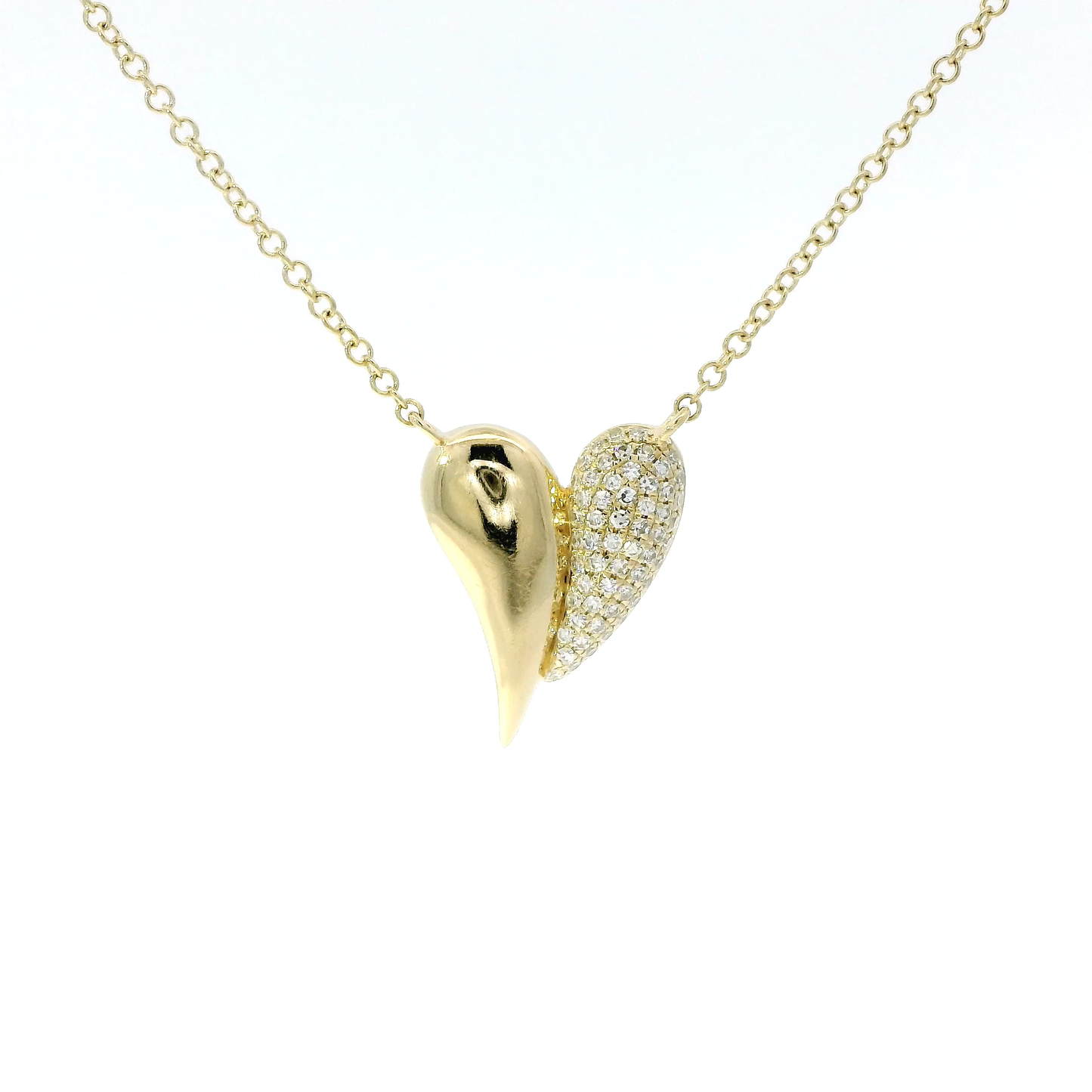 Melting Heart Diamond Pendant Necklace