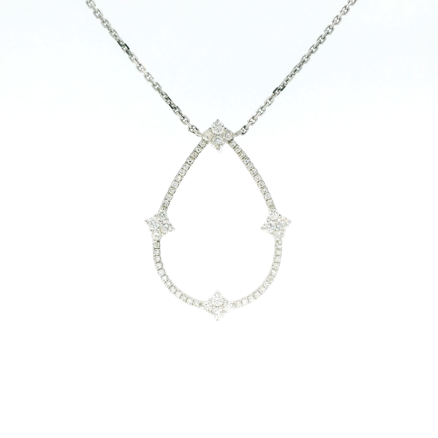 Pear-Shaped Diamond Outline Pendant