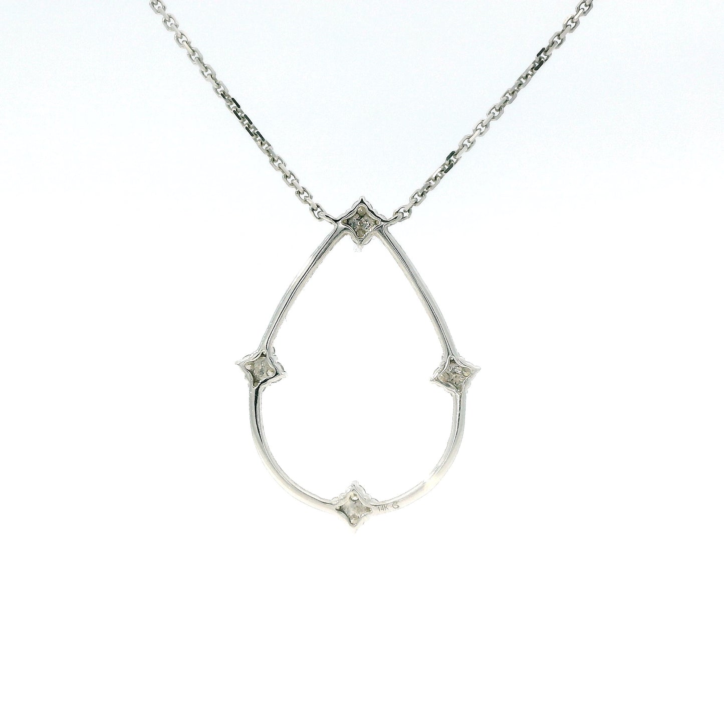 Pear-Shaped Diamond Outline Pendant