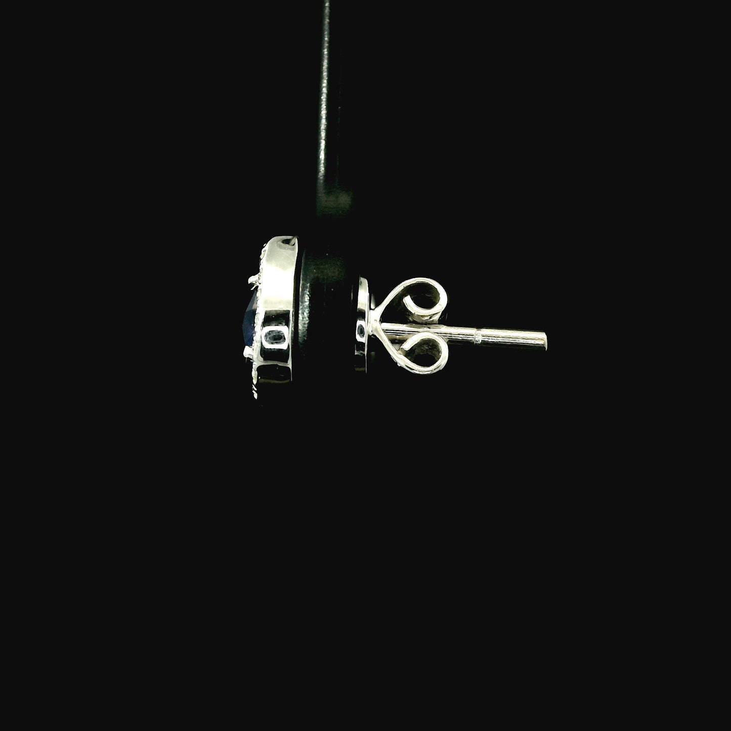 14K Gold Pear-Shaped Sapphire & Diamond Halo Stud Earrings