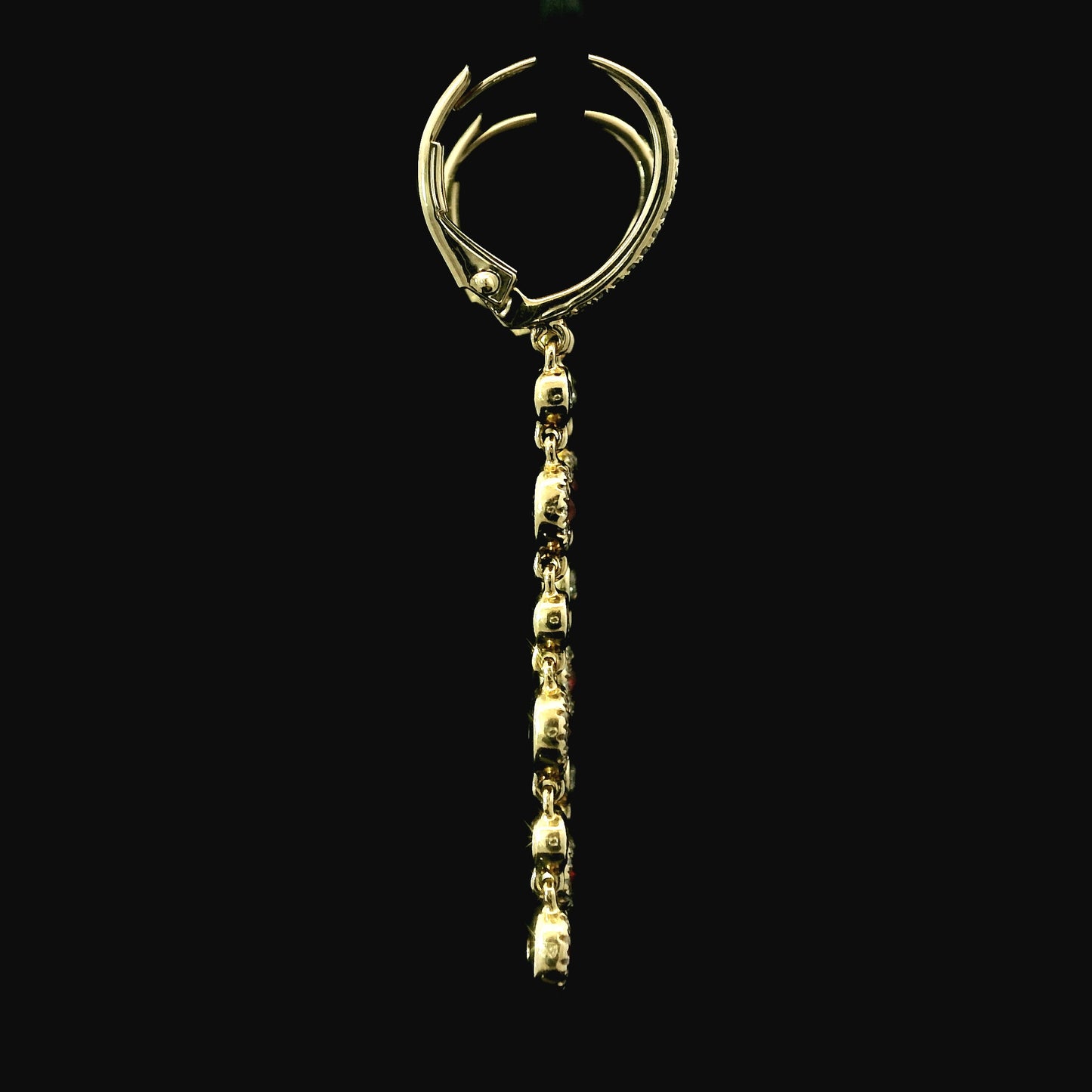 14K Diamond & Ruby Drop Earrings