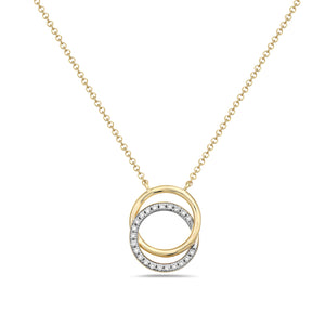 Verticle Interlocking Diamond Circles in Solid 14k