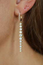 Natural Diamond Bezel Drop Earrings in 14K Yellow Gold