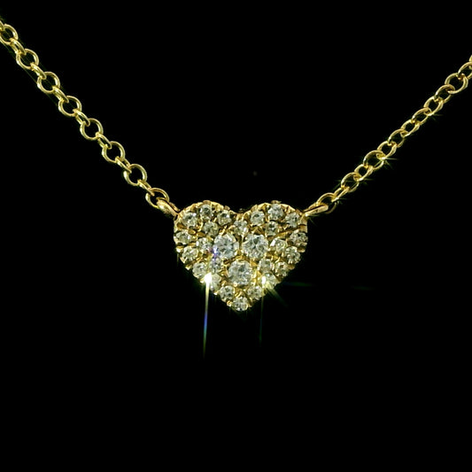 Diamond Heart Necklace in 14K Yellow Gold – Ready for Valentine’s Day