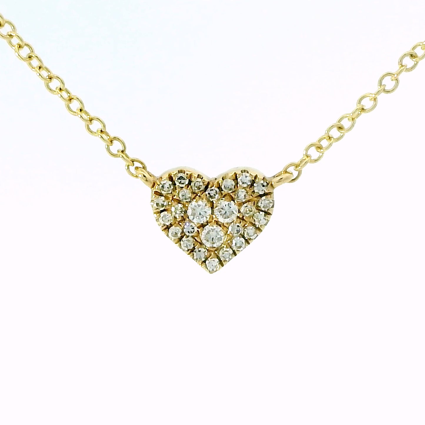 Diamond Heart Necklace in 14K Yellow Gold – Ready for Valentine’s Day