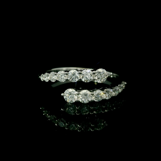 14K White Gold Diamond Bypass Ring
