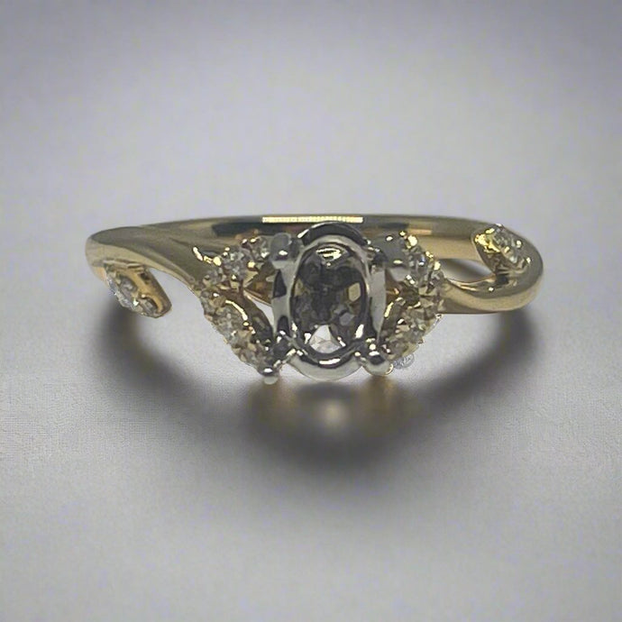 Diamond Leaf and Vine Engagement Ring