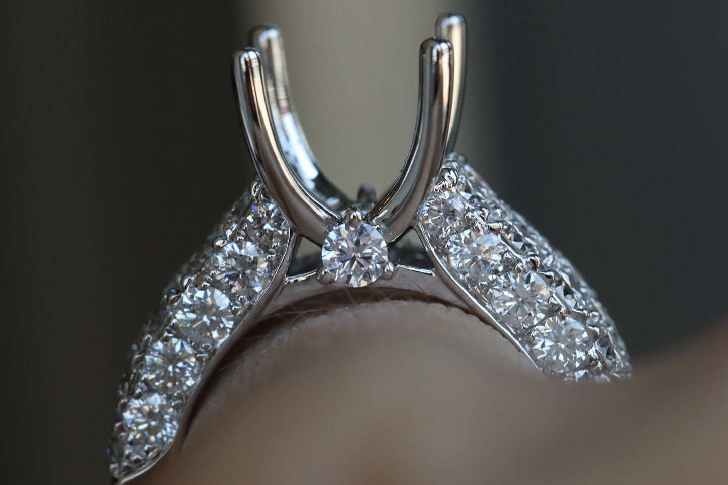 Wide Diamond All Around Diamond Engagement Ring