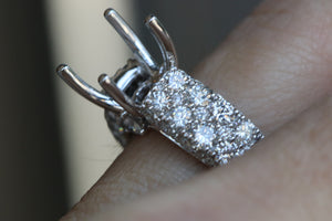 Wide Diamond All Around Diamond Engagement Ring