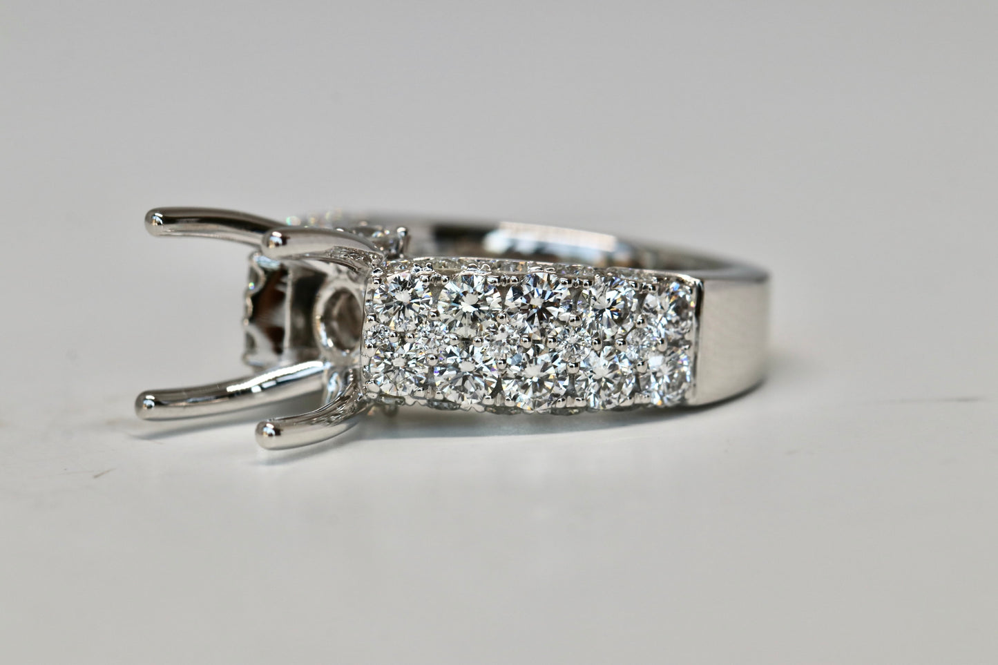 Wide Diamond All Around Diamond Engagement Ring