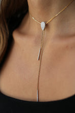 Adjustable Lariat Pave Pear Shaped Diamond Necklace