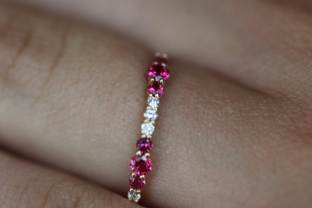 Ruby and Daimond Stackable Ring