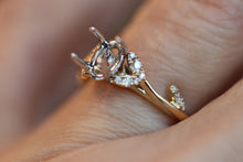 Diamond Leaf and Vine Engagement Ring