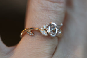 Diamond Leaf and Vine Engagement Ring