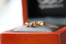 Pink Tourmaline and Citrine Band in 14k Gold