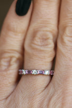 Pink Tourmaline and Diamond Band in 14K Gold