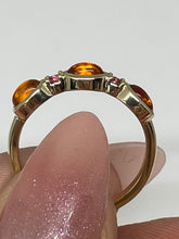 Pink Tourmaline and Citrine Band in 14k Gold