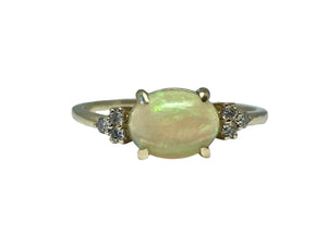 Opal and diamond ring