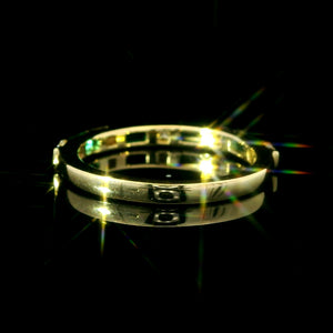 Green Emerald Bagguette and Round Diamond Band