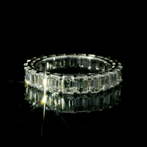4.50ct Diamond Emerald Eternity Band in 14K White Gold