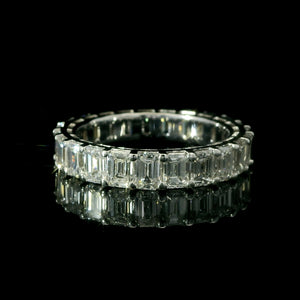 4.50ct Diamond Emerald Eternity Band in 14K White Gold