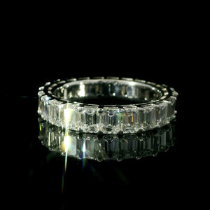 4.50ct Diamond Emerald Eternity Band in 14K White Gold