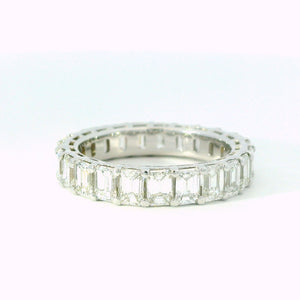 4.50ct Diamond Emerald Eternity Band in 14K White Gold