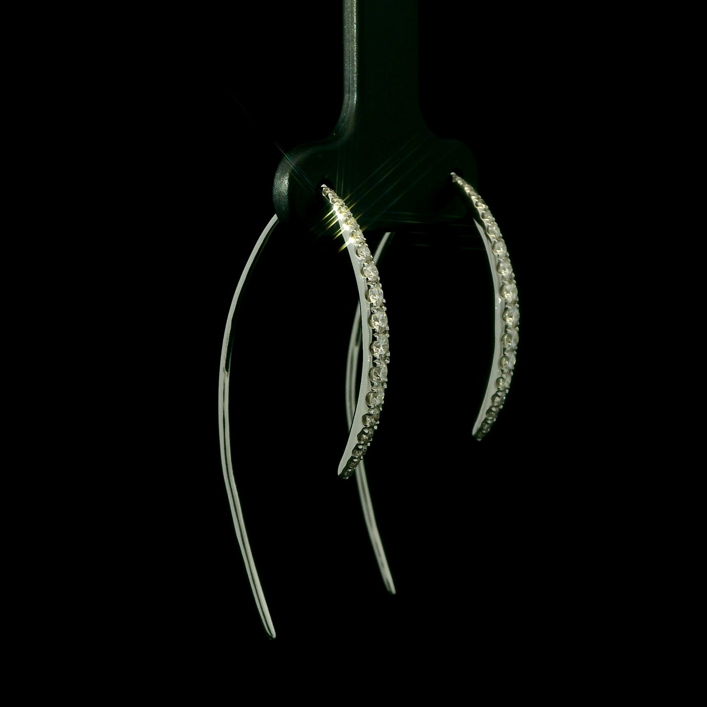 Diamond Threader Elongated Drop Earrings