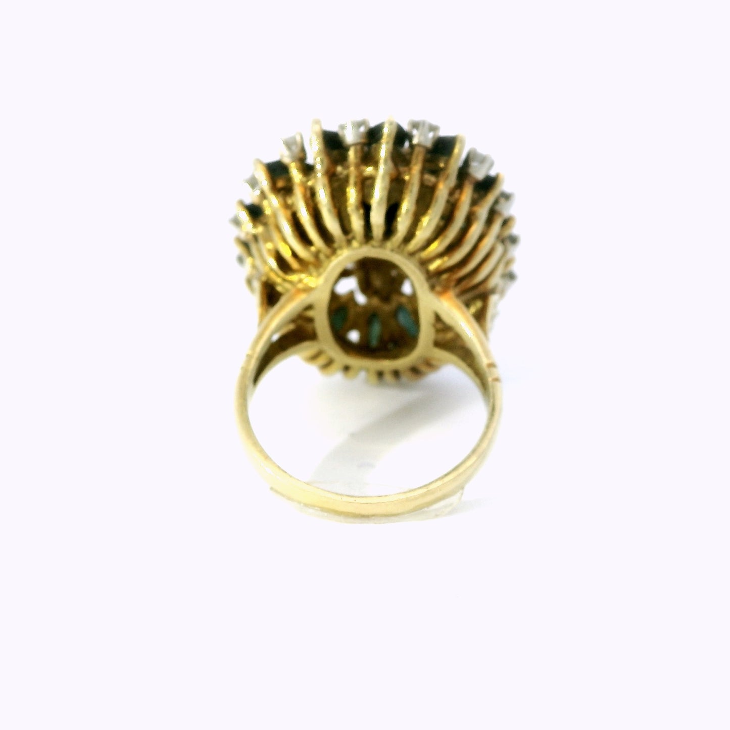 Cindy Royce 18K Gold Diamond & Green Tourmaline Statement Ring – Vintage Designer Cocktail Ring