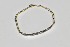 diamond paperclip bracelet in 14k gold