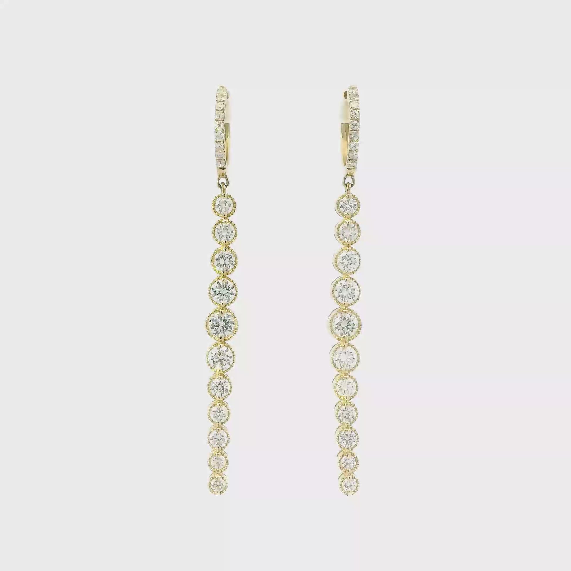 Diamond Bezel dangle earrings