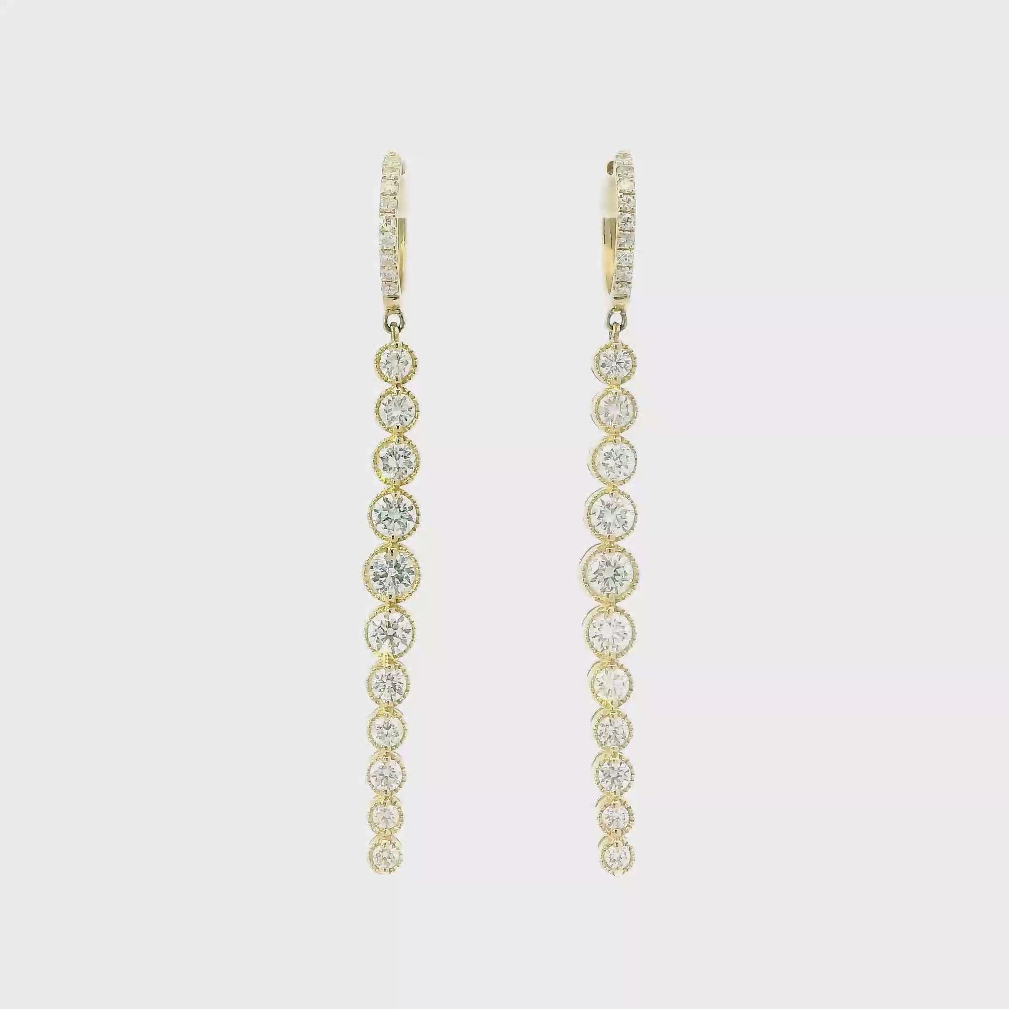 Diamond Bezel dangle earrings