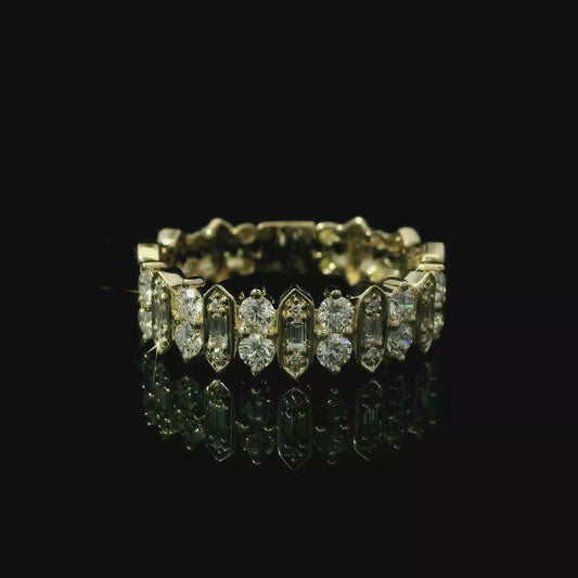 14K Gold Marquise-Illusion & Round Diamond Band