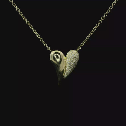 Melting Heart Diamond Pendant Necklace