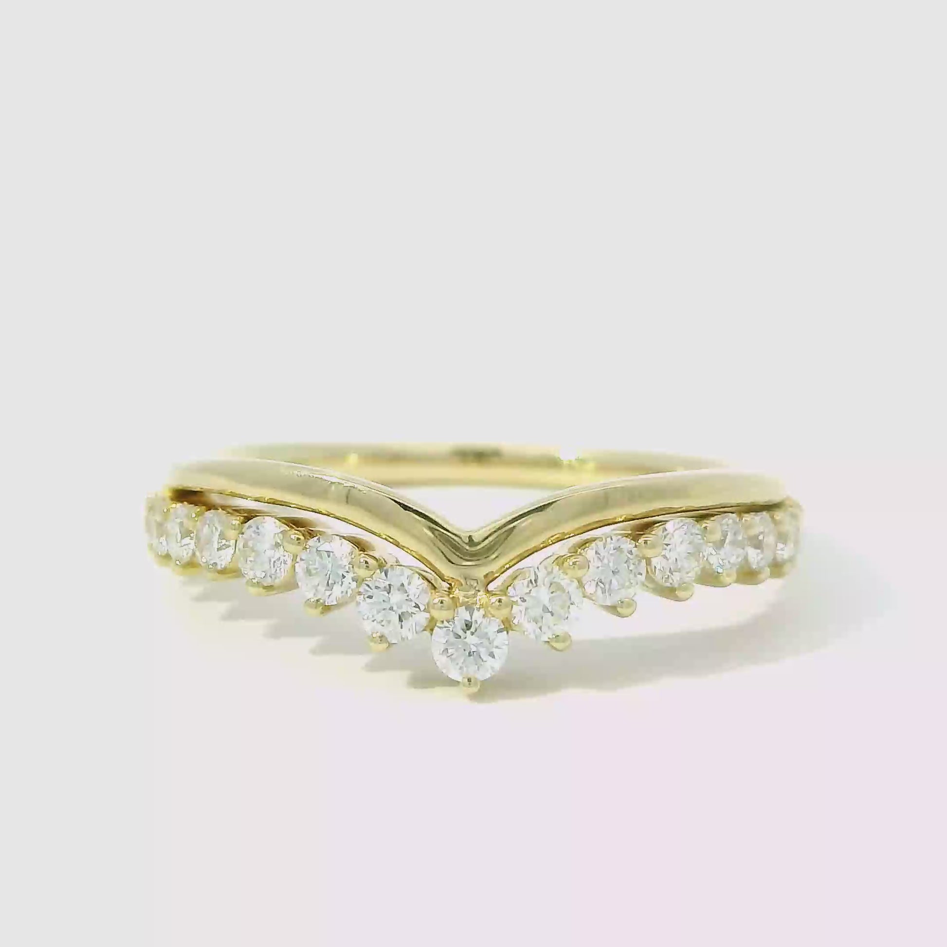 Chevron  Diamond Wedding Band